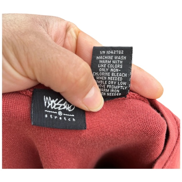 Vintage Mossimo Stretch Shirt Women’s M Orange V-Neck 3/4 Sleeves Sweatshirt szM - Picture 6 of 12